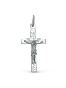 Женский нательный крест "Распятие Христово" с молитвой